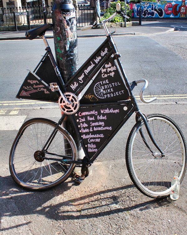 Bristol City vintage bike advertising the Bristol Bike Project